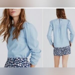 Madewell Denim Puff Sleeve Swing Shirt K8912